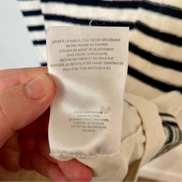 Anthropologie Maeve Haven Striped Coastal Nautical Quiet Luxury Preppy Dress - Picture 8 of 9